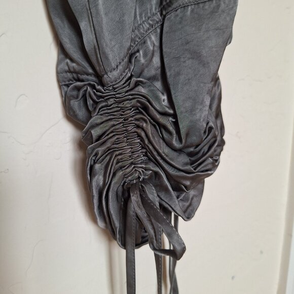 bebe Satin Cargo Pants Crop Joggers Low Rise Pirate Parachute Y2K Edgy Petite - Picture 5 of 11